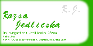 rozsa jedlicska business card